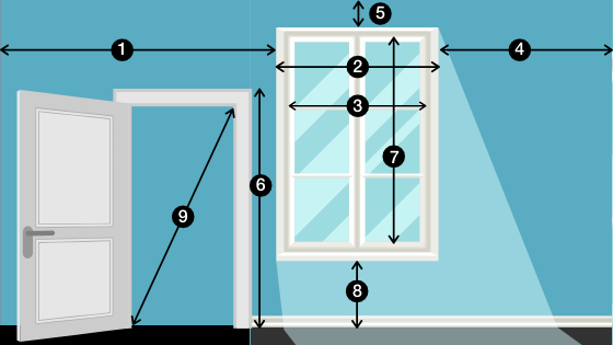 Mesure des fenêtres et des portes - Illustration