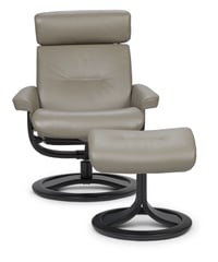 Aura Large Reclining Pedestal Chair and Ottoman (fauteuil inclinable à piédestal et pouf)