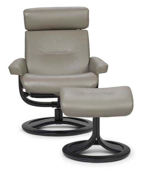 Aura Large Reclining Pedestal Chair and Ottoman (fauteuil inclinable à piédestal et pouf)