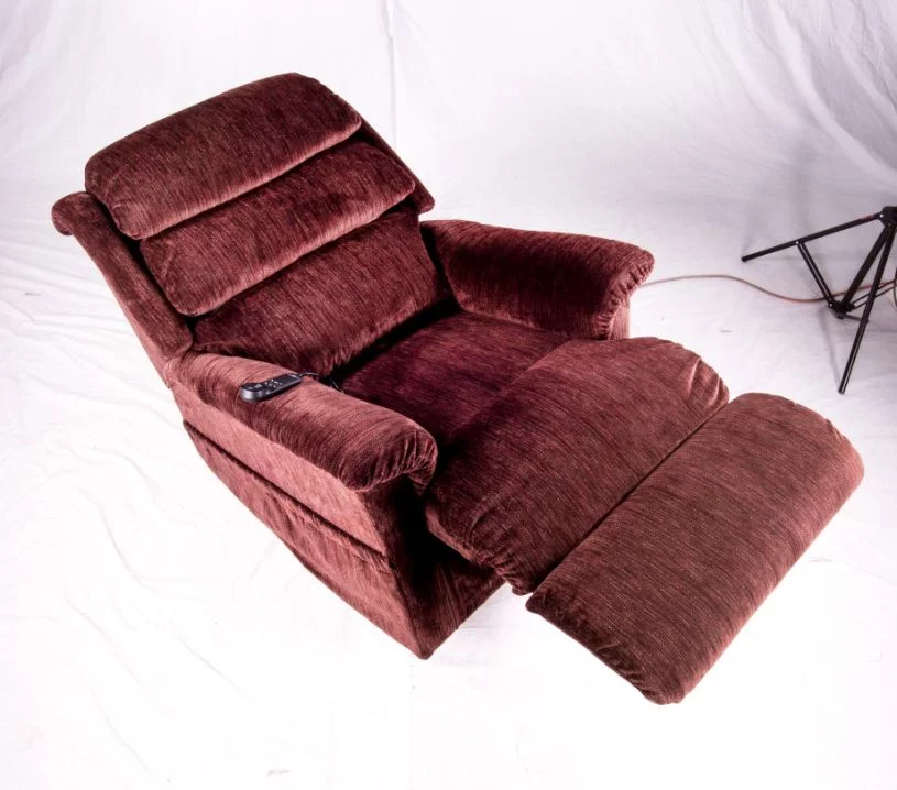 La-Z-Boy Astor Lift Chair in burgundy fully reclined